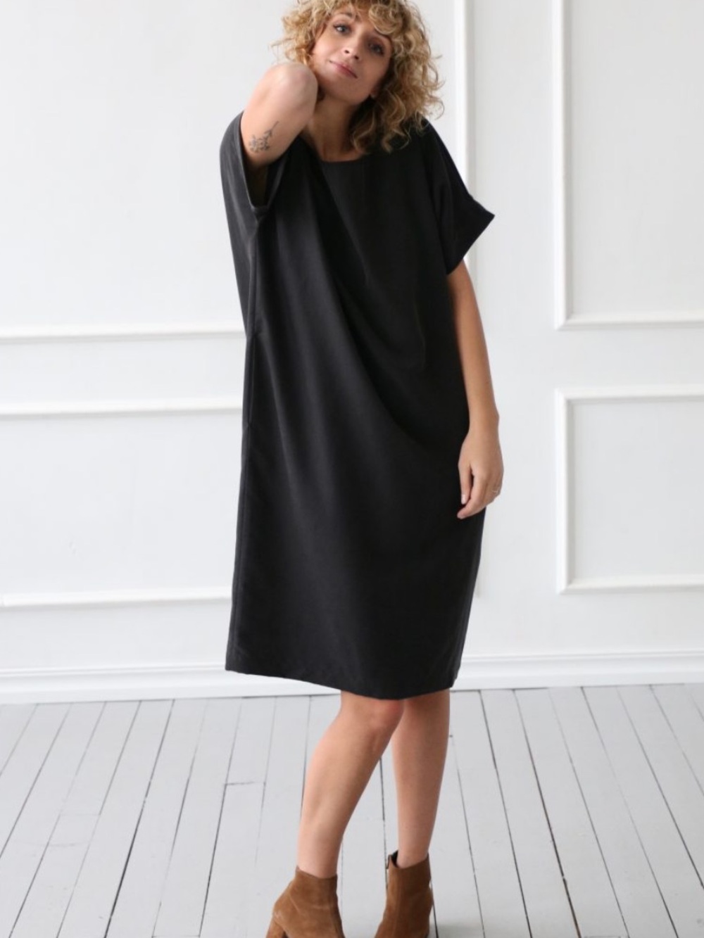 OffOn Lagenlook Cacoon Loose Fit Dress. OSFM